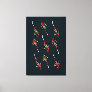 Aquarellfarben-Koi-Aquariendarstellung Leinwanddruck