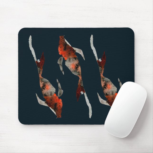 Aquarellfarben-Koi-Aquariendarstellung Mousepad (Mit Mouse)
