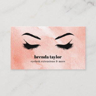 Aquarellfarben Korallenchic Eyelash Browbar berufl Visitenkarte
