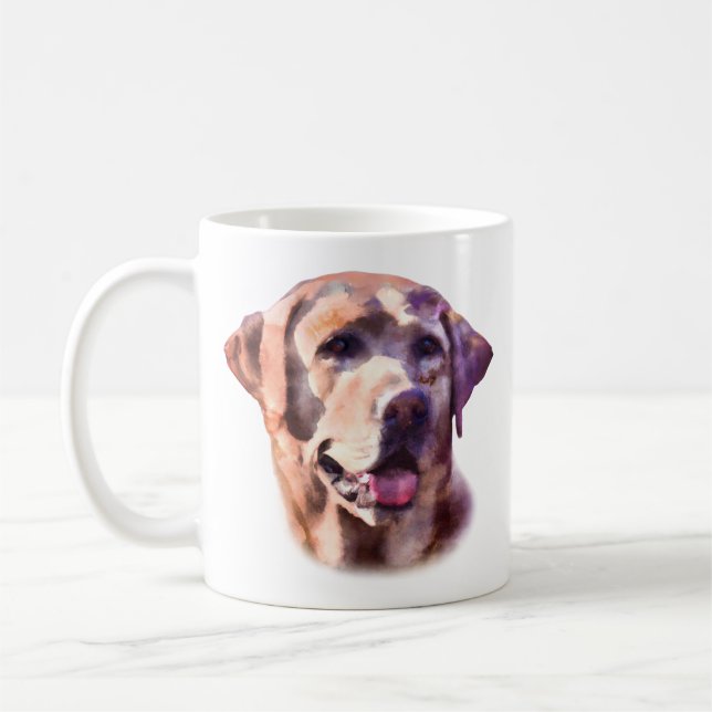 Aquarellfarben Labrador Retriever Kaffeetasse (Links)