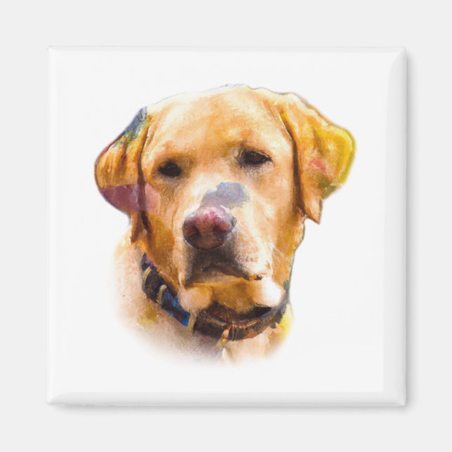 Aquarellfarben Labrador Retriever Magnet (Vorne)