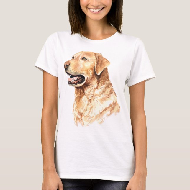Aquarellfarben Labrador Retriever T-Shirt (Vorderseite)