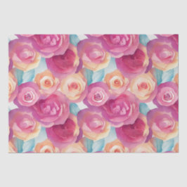 Aquarellfarben Lebende, rosa Frühlingsblumen Seidenpapier