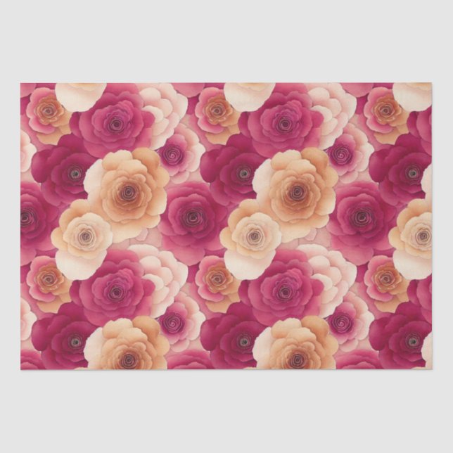 Aquarellfarben Lebende, rosa Frühlingsblumen Seidenpapier (Vorderseite)