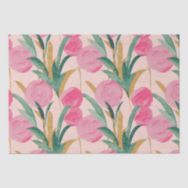 Aquarellfarben Lebende, rosa Frühlingsblumen Seidenpapier