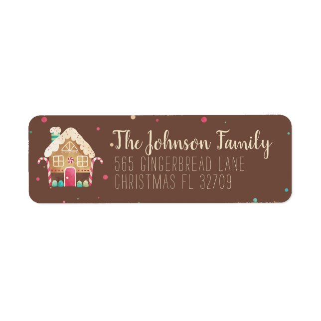 Aquarellfarben-Lebkuchen-Haus Festive Typografie (Vorne)