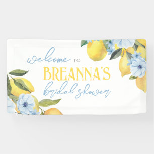 Aquarellfarben Lemon & Blume Vinyl Begrüßungsbanne Banner