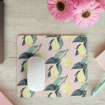 Aquarellfarben Lemonen und Blätter Gelb Nahtloses  Mousepad<br><div class="desc">Aquarellfarben Lemonen und Blätter Gelb Nahtloses Muster</div>