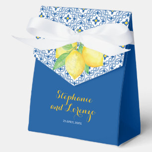 Aquarellfarben Lemons Mediterranes Tile Blue Weddi Geschenkschachtel