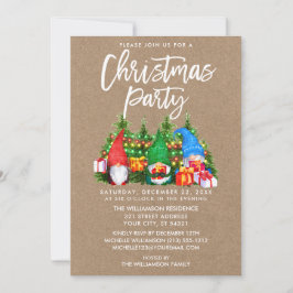 Aquarellfarben Leuchten Weihnachts-Party Kraft Einladung