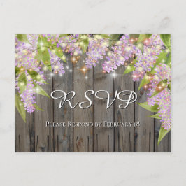 Aquarellfarben-Lilacs mit Hochzeitszitz aus Holz u Postkarte