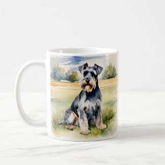 Aquarellfarben Miniatur Schnauzer - Hunde Kunst dr Kaffeetasse