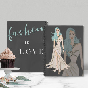 Aquarellfarben-Mode-Modell Notizbuch