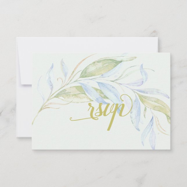 Aquarellfarben Moderne Boho-Laubbranchen UAWG RSVP Karte (Vorderseite)