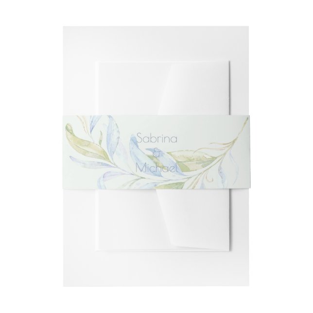 Aquarellfarben Moderne Boho Leafy Branchen Einladungsbanderole (Vorderseite Beispiel)