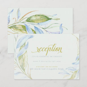 Aquarellfarben Moderne Boho Leafy Branchen Empfang Einladung