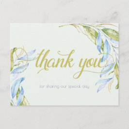 Aquarellfarben Moderne Boho Leafy Branchen Postkarte