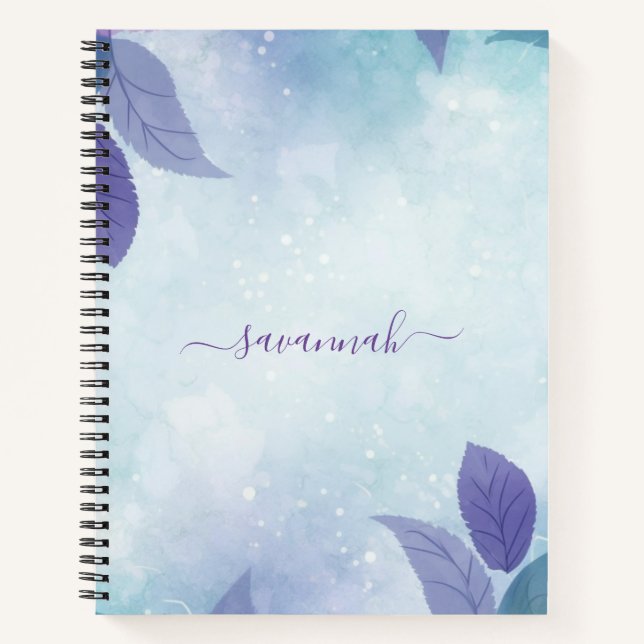 Aquarellfarben-Monogramm-Sketchbuch Notizbuch (Vorderseite)