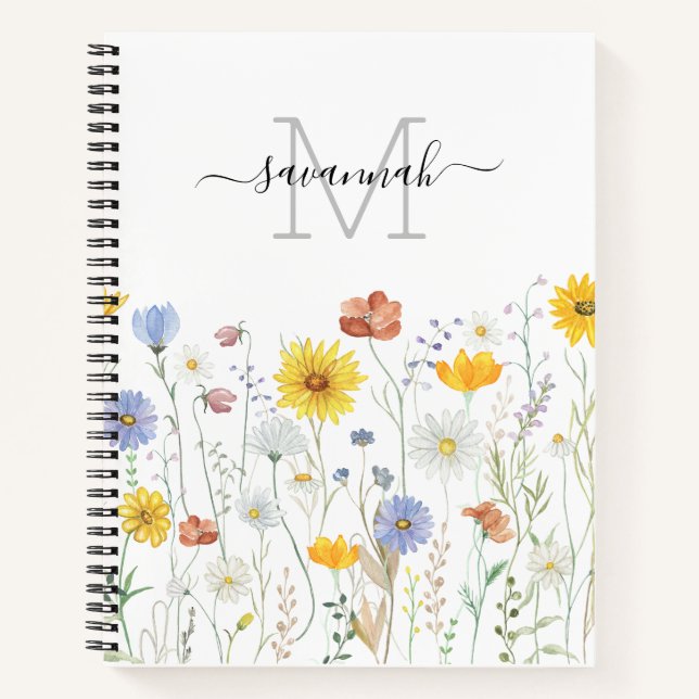 Aquarellfarben-Monogramm-Sketchbuch Notizbuch (Vorderseite)