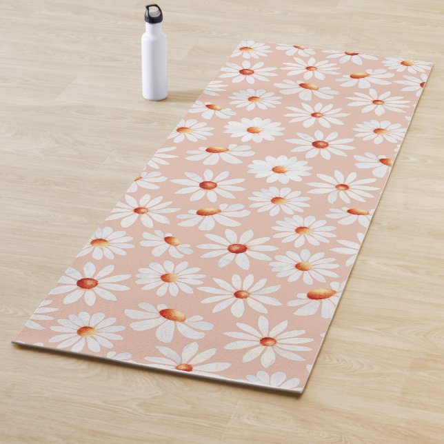 Aquarellfarben Muster Rosa Schwarzer Hintergrund  Yogamatte (Beispiel)