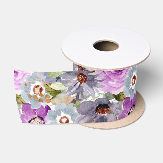 Aquarellfarben Muster Satin Ribbon Satinband (Spule)