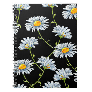 Aquarellfarben. Nahtloser floraler Hintergrund mit Notizblock
