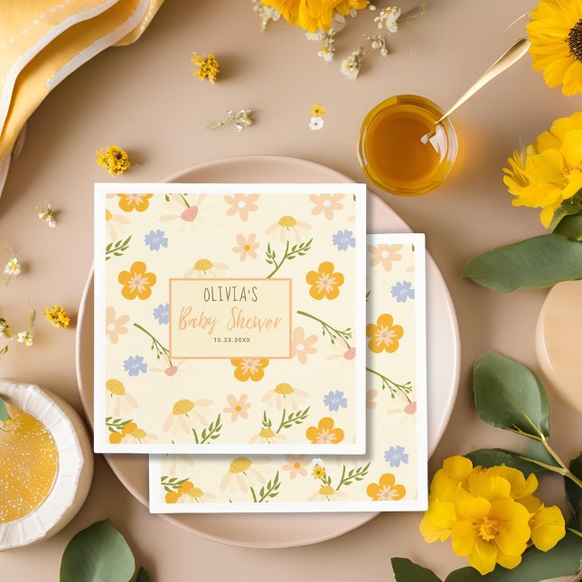 Aquarellfarben-neutrale Mommy to Bee Baby Dusche Serviette (Von Creator hochgeladen)