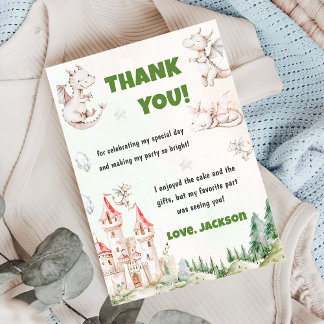 Aquarellfarben Niedlicher Drache Geburtstag Danke  Einladung