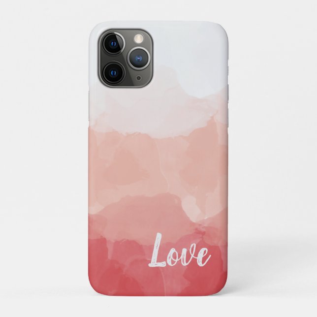 Aquarellfarben Ombre Rot und Rosa Gradient Liebe Case-Mate iPhone Hülle (Rückseite)