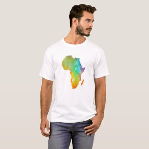 Aquarellfarben Orange, Blau und Lila Afrika T-Shirt