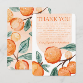 Aquarellfarben Orange Süsse Danke Karte