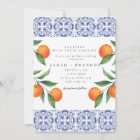 Aquarellfarben Orangefarbene blaue Fliesen mediter