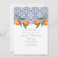 Aquarellfarben Orangefarbene blaue Fliesen mediter