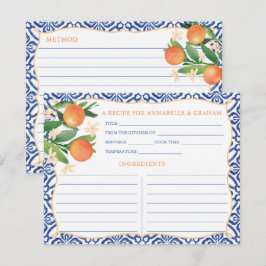 Aquarellfarben Orangen Amalfi Blaue Fliesen Rezept Einladung