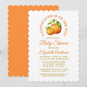 Aquarellfarben Orangen Eine kleine Süsse Dusche Einladung