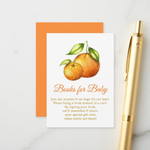 Aquarellfarben Orangen Zitrusbücher für Babydusche Begleitkarte