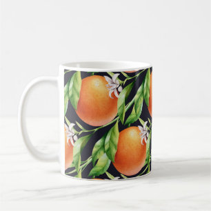 Aquarellfarben-Orangen: Zitrusfarbenes Muster Kaffeetasse
