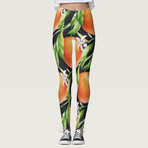 Aquarellfarben-Orangen: Zitrusfarbenes Muster Leggings