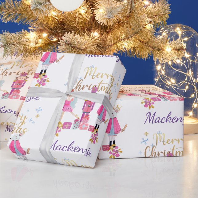 Aquarellfarben Pastell Nutcracker Weihnachten Geschenkpapier (Feiertage)