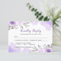 Aquarellfarben-Pastellfarben Lila Blumenzehen RSVP