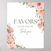 Aquarellfarben Peach Floral Favoriten Poster