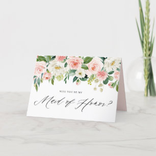 Aquarellfarben Pfirsich Florals meine Trauzeugin Karte