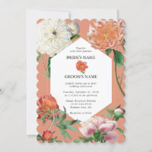 Aquarellfarben Pfirsichrosa Peonies Blume Hochzeit