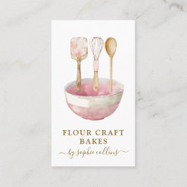 Aquarellfarben Pink Baker Bäckerei Konditorei Koch Visitenkarte