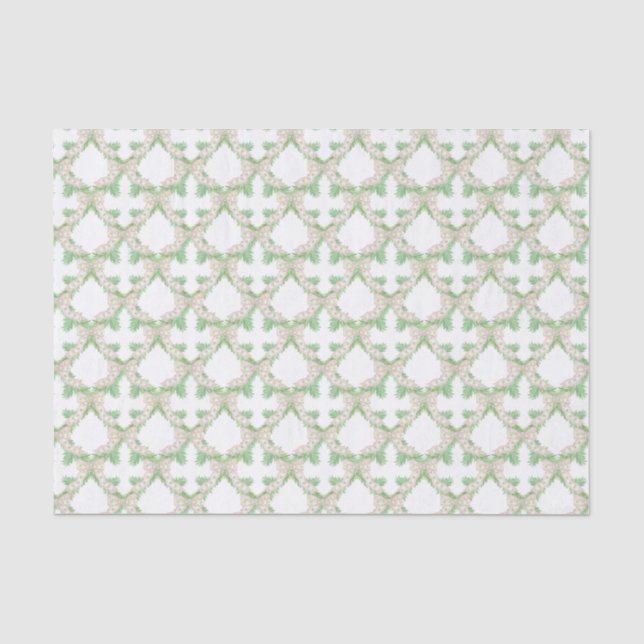 Aquarellfarben Pink & Green Butterfly Bows Garland Seidenpapier (Vorderseite)