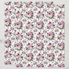 Aquarellfarben Pink Peonies Scrapbook Paper