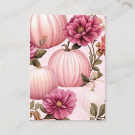 Aquarellfarben Pink Pumpkin Floral Muster Visitenkarte