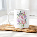 Aquarellfarben Pink Purple Blumen Elegantes Monogr Kaffeetasse<br><div class="desc">Trendrosa und lila Aquarellfarben-Blume mit schlichten,  eleganten Monogrammen</div>