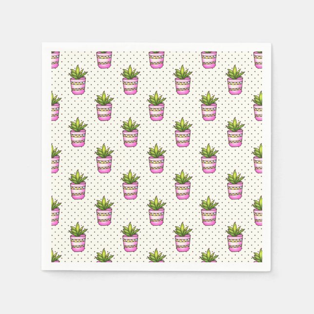Aquarellfarben - Polka-Dot-Muster Serviette (Vorderseite)