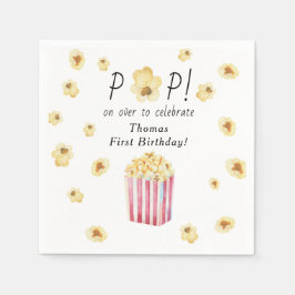 Aquarellfarben Popcorn Kindergeburtstag Party Serviette